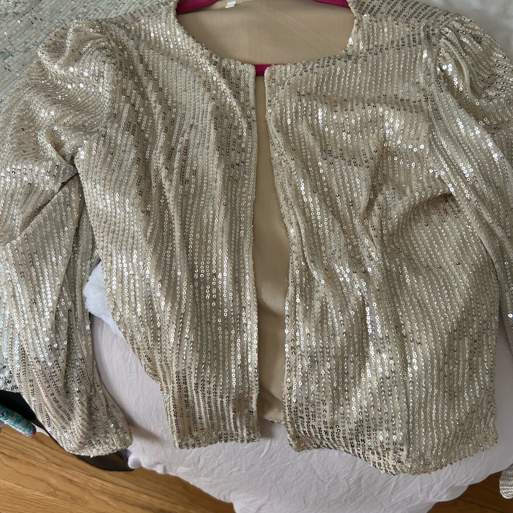 Sequin Embellished Jacket - Gold